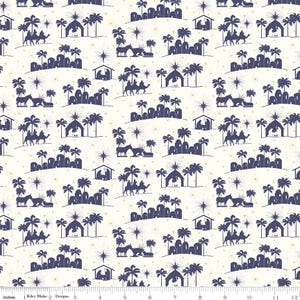 Come Let Us Adore Him Yardage Silhouettes Cloud, Tara Reed, Sold in 1/2 yard increments, Riley Blake Designs, C16311 Cloud