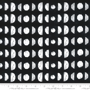 Illustrations Yardage Phases Ink Black and White by Alli K Design, Sold in 1/2 yard increments, Moda Fabrics, 11504 15