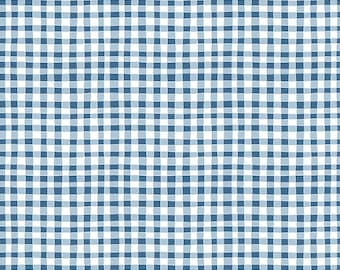 Tela Firework Fields Yardage Gingham Blue de Gracey Larson, se vende en incrementos de 0,5 metros, Riley Blake Designs, C17583 Azul