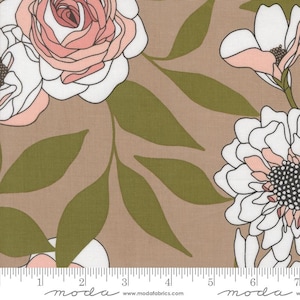 Botany Yardage Cabbage Rose Large Floral Earth by Alli K Design, Sold in 1/2 yard increments, Moda Fabrics, 11550 13
