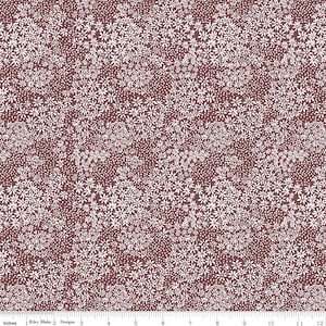 A Walk on the Prairie Yardage Floral Marsala, Melissa Gilbert Modern Prairie, Sold in 1/2 yard increments, Riley Blake Designs C15235