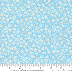 Dainty Meadow Yardage Tossed Petals Floral Bluebell, Heather Briggs My Sew Quilty Life, Sold in 1/2 yard increments, Moda Fabrics, 31745 23