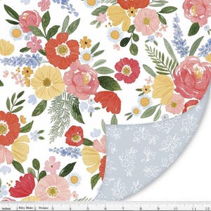 Double Lush Velvet 60&quot; Wide, Floral Charms, Double Sided, Riley Blake Designs, Sold in 1/2 yard increments, LV16575