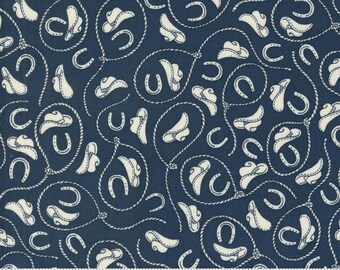 Saddle Ranch Yardage Tack Room Hats Lasso Night Sky, Sold in 1/2 yard increments, Moda Fabrics, 33796 19