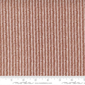 Pot de fleur Yardage Sprout Stripe Herringbone Clay par Lella Boutique, vendu par incréments de 1/2 mètre, Moda Fabrics, 5165 15