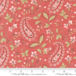 Muse Yardage Paisley Vine Scarlet, 3 Sisters, Sold in 1/2 yard increments, Moda Fabrics, 44393 13