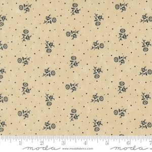 Blackbirds Nest Yardage Thistle Ditsy Dots Tan, Kansas Troubles Quilters, Sprzedawane w 1/2 jarda, Moda Fabrics, 9751 11