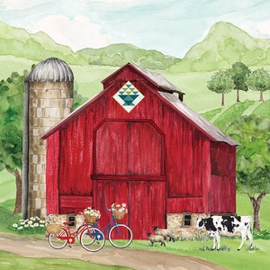 Spring Barn Quilts Barn Panel 2024 by Tara Reed, Riley Blake Designs, PD14335-PANEL
