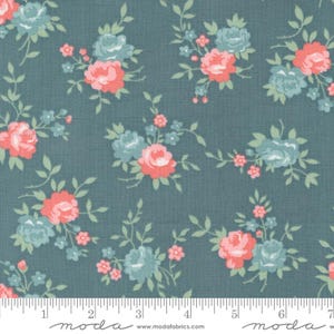 Rosemary Cottage Yardage Gather Florals Lake Blue, Camille Roskelley, Sold in 1/2 yard increments, Moda Fabrics, 55310 15