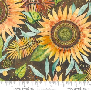 Floribunda Yardage Sunflower Power Floral Cloud by Create Joy Project, Sold in 1/2 yard increments, Moda Fabrics, 39802 17