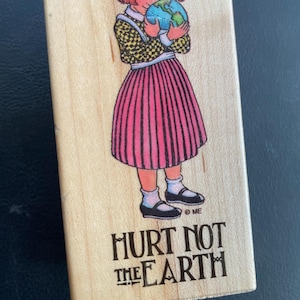 Easter Spring Mary Engelbreit Rubber Stamp + Hurt Not the Earth + Knit Pattern Books