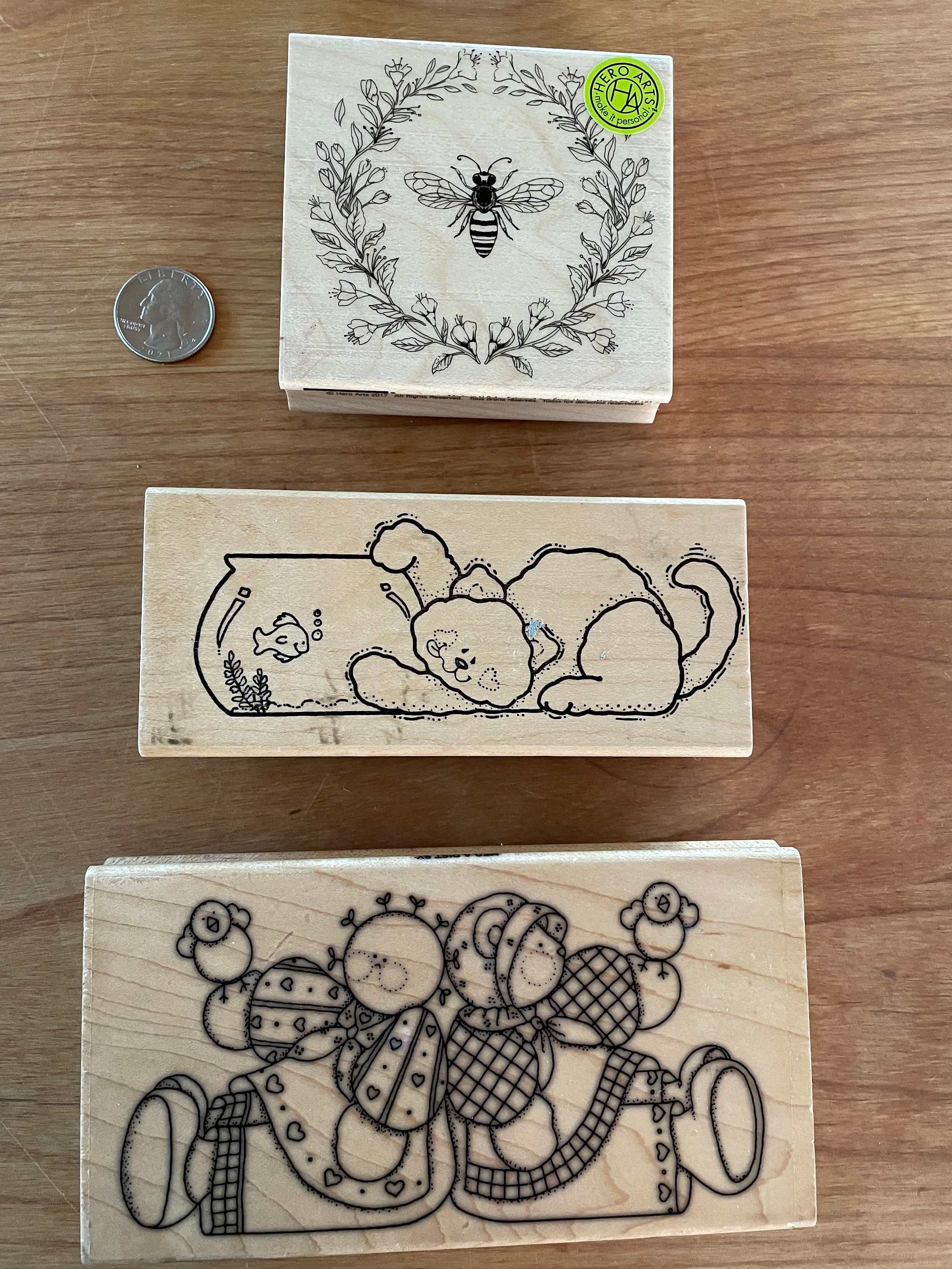 Yeti stamp set ( comes with 4 stamps ) - Paper Nest Dolls Hand Drawn Rubber  Stamps