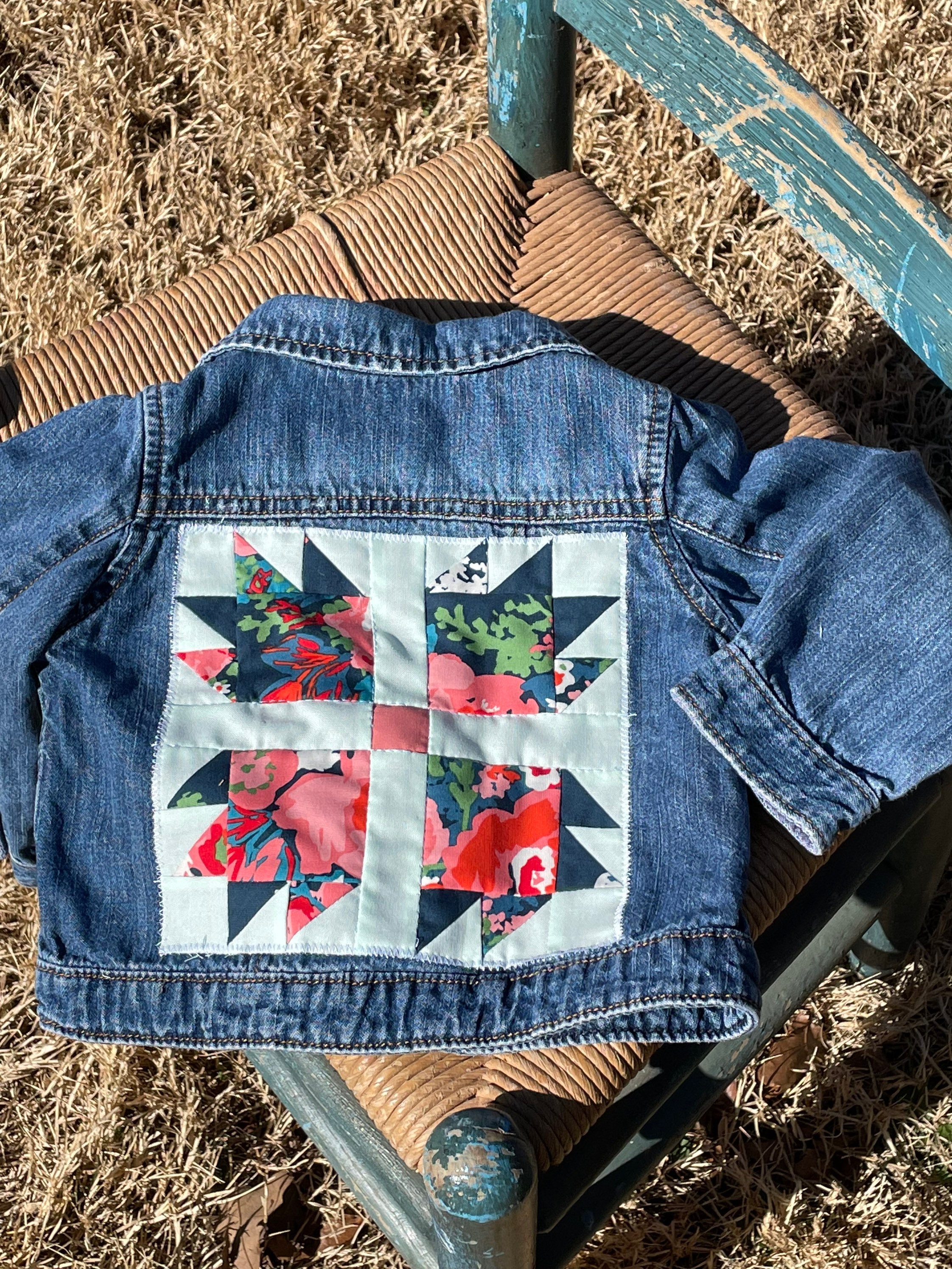 Boho Inspired Floral Quilted Jean Jacket Quilted Jacket Etsy