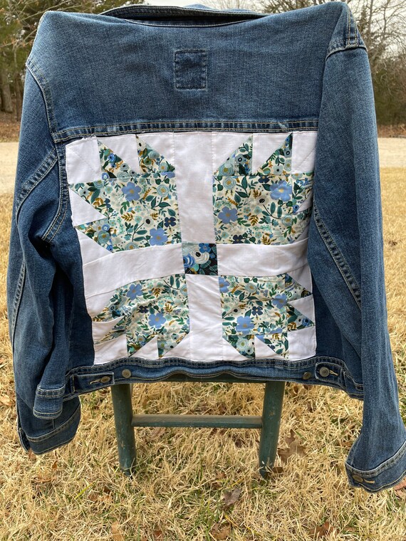 Veste en jean dos matelasse Etsy Canada