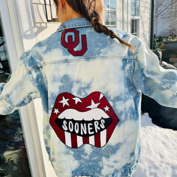 Custom College Painted Jean Jacket