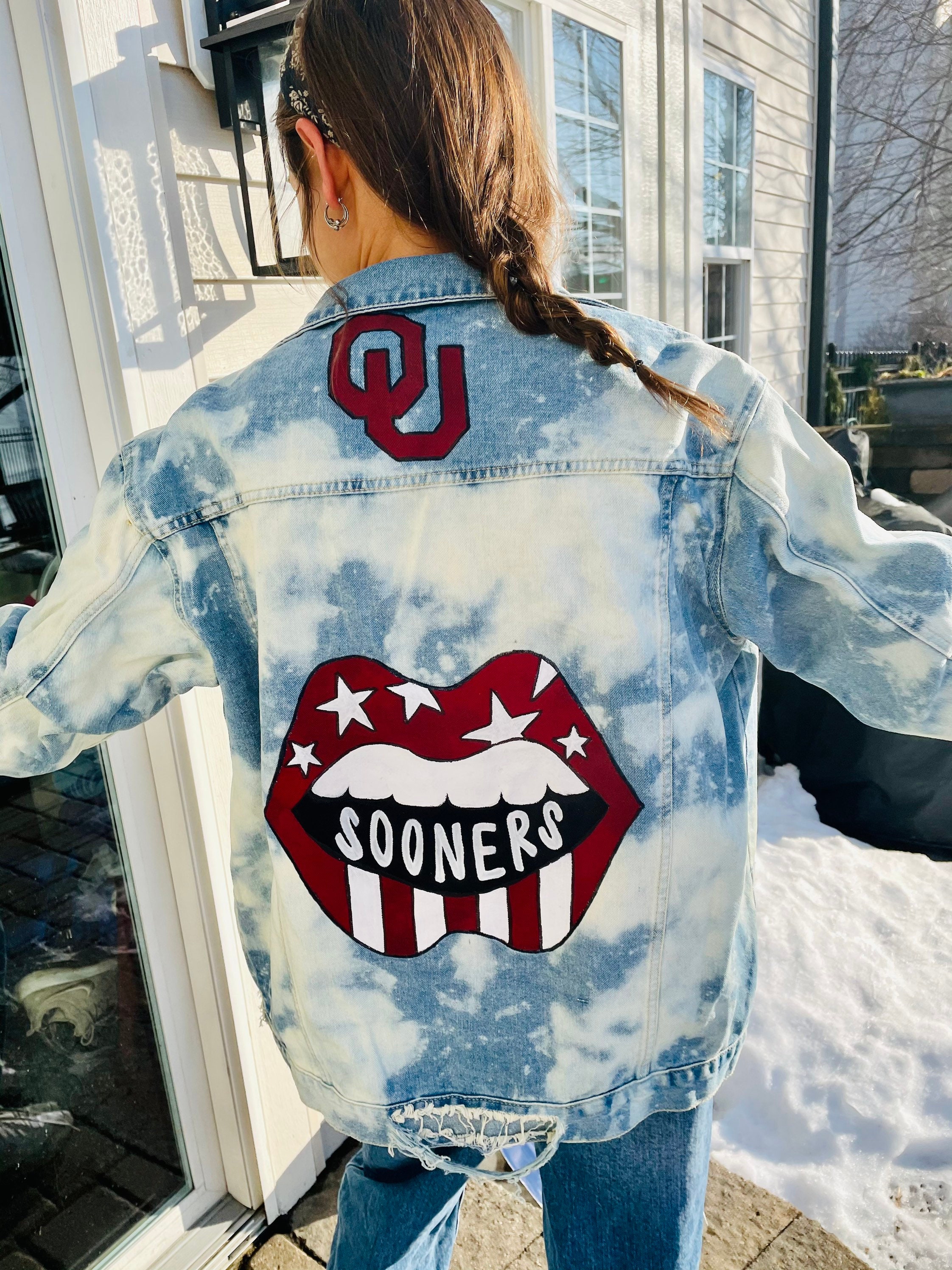 Custom college denim jacket best sale
