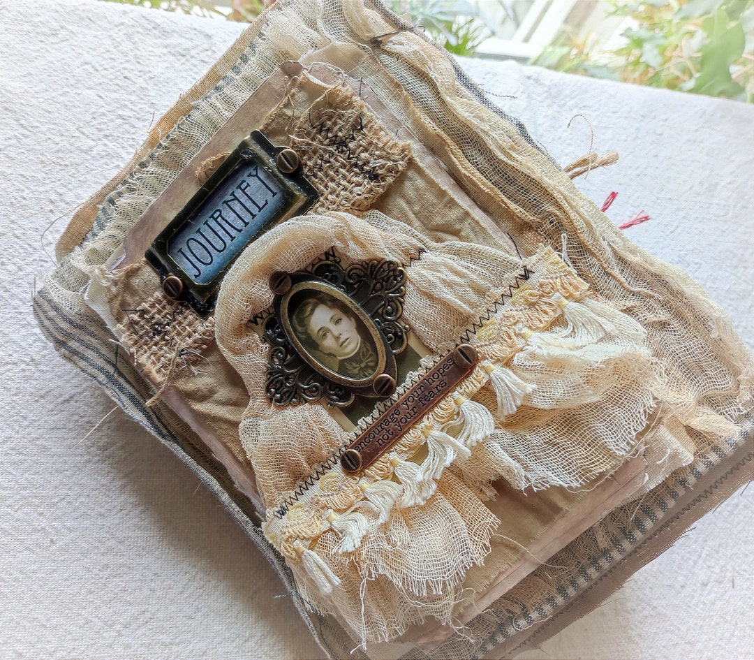 Art Book journey, Handmade Art Raw Vintage Junk Journal, Vintage Diary Grungy Art Book Journal