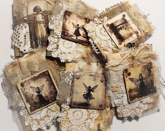 Little angel book, grungy junk journal, art book, shabby chic gift
