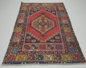 Home Decor Oushak Style Handwoven Wool Rug, Farmhouse Decor, Living Room Rug, Rug, Distressed Boho Rustic Decor, Persian Area Rug 5.8x3.6ft