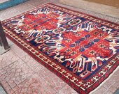 Home Decor Oushak Style Handwoven Wool Rug, Farmhouse Decor, Living Room Rug, Rug, Distressed Boho Rustic Decor, Persian Area Rug 6 3.8ft
