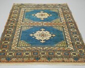 Home Decor Oushak Style Handwoven Wool Rug, Farmhouse Decor, Living Room Rug, Rug, Distressed Boho Rustic Decor, Persian Area Rug 5.2 4.1ft