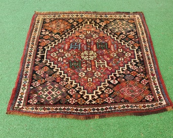 rug 2x2 feet oriental carpets small anatolian rug vintage handwoven rugs 2x2 rug bathroom turkish rugs home decor,BN5988