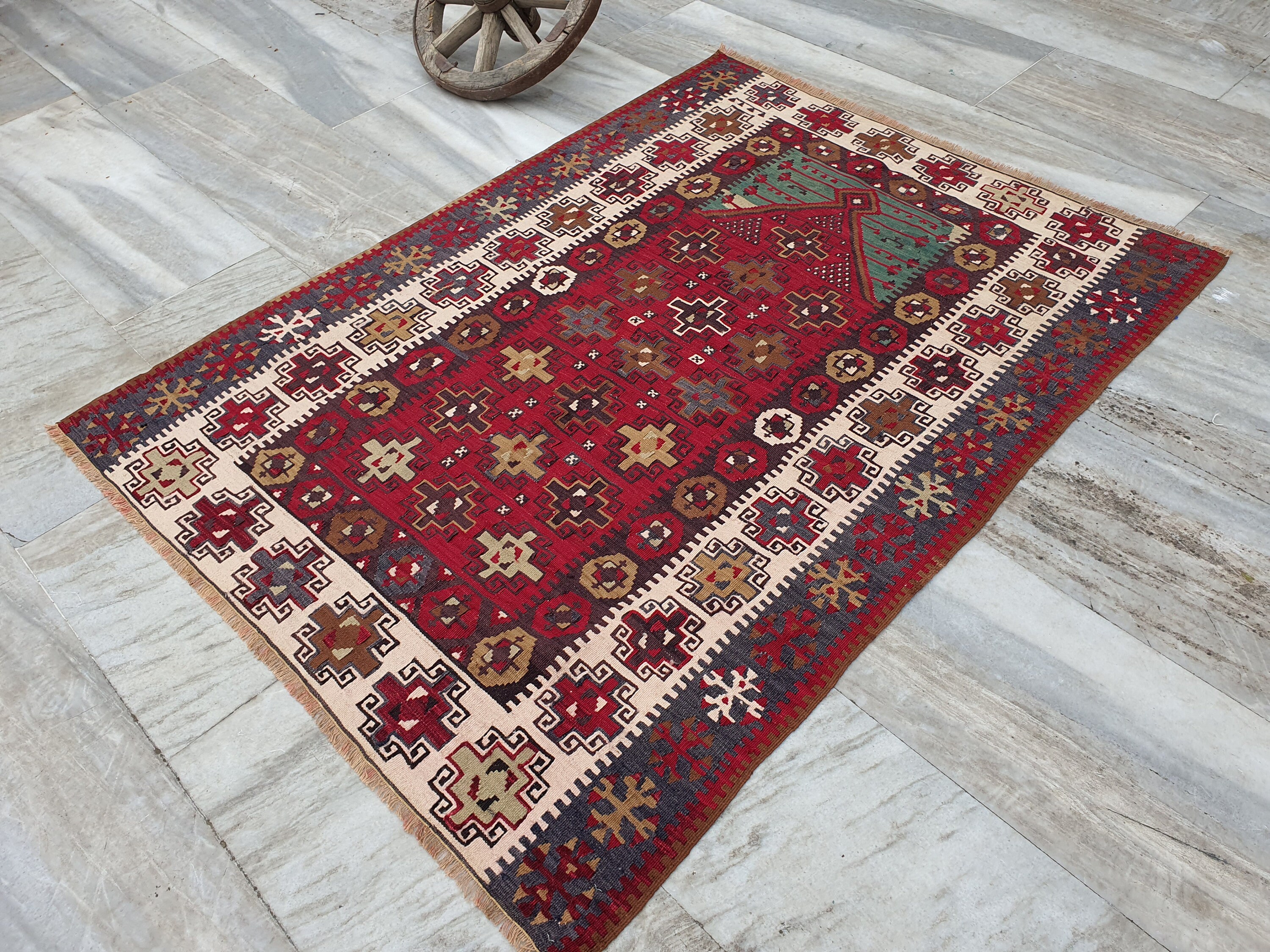 Alfombra Sivas Turkish Kilim alfombra de lana orgánica hecha | Etsy