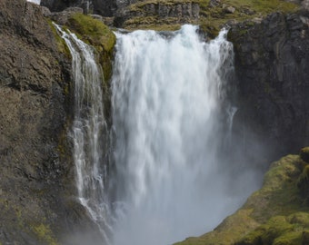 Framed Icelandic Waterfall, nature photography from Iceland