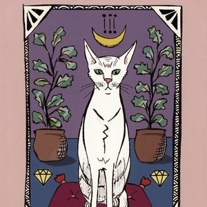 The Empress Tarot Cat Original Art Print Poster 8x10 11x14 16x20 18x24 24x36 Witch Occult Artwork Jennifer Jerrytone image 1