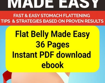 ebook Flacher Bauch Leicht gemacht, wie man einen flachen Bauch hat, Abnehmen, Fitness, Bauchfett Reduktion, Ernährung, Diät, sofortiger digitaler Download PDF Datei