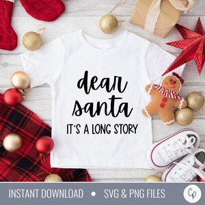 Caro Babbo Natale SVG / Camicia natalizia per bambini in formato SVG / È una lunga storia in formato SVG / Babbo Natale in formato SVG / Dicendo di Natale in formato SVG / Camicia per bambini in formato SVG / Taglio natalizio
