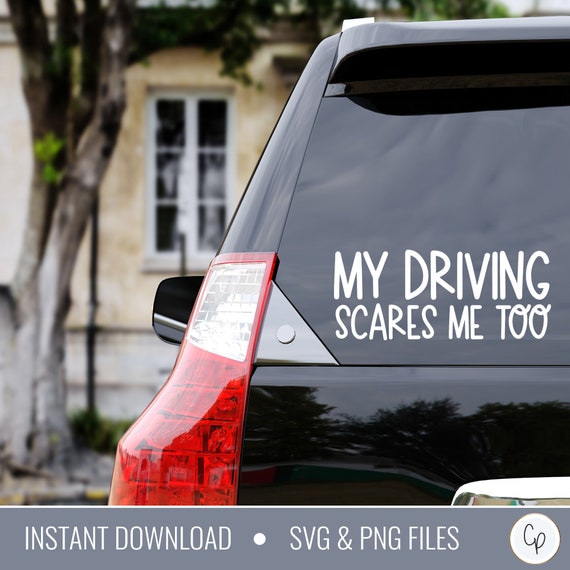 My Driving Scares Me Too Car Sticker - Österreich