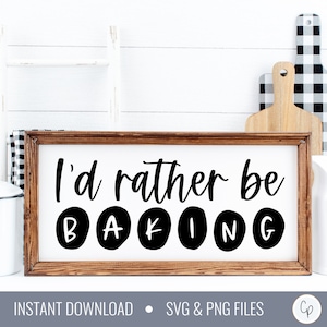 Ich möchte lieber Backen SVG | Backen SVG | Küche SVG | Lustige Küche SVG | Lustiges Schild SVG | Kochen SVG | Koch-Svg | Küche Schild SVG