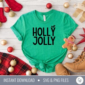 Holly Jolly SVG | Christmas Tee Svg | Shirt Svg | Holiday Svg | Christmas Saying Svg | Winter Svg | Holiday Cut Files | Santa svg