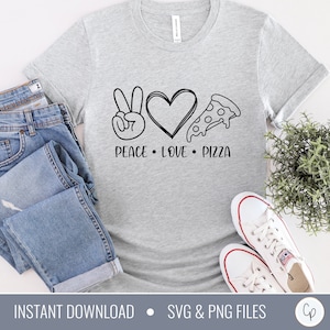 Peace Love Pizza SVG / Pizza Lover Svg / Pizza Svg / Pizza Sayings Svg / Pizza Shirt Svg / Pizza divertida svg / Cricut Cut File