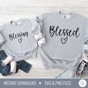 Gesegnet svg | Selige Mama svg | Gesegneter Segen svg | Mama und Mini svg | Mama und ich svg | svg Dateien für Cricut | Baby svg