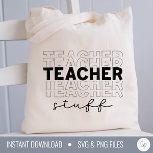 Teacher Stuff SVG | Teacher Tote Bag Svg | Tote Bag Svg | Funny Tote Svg | Book Bag Svg | Teacher Svg | Retro Svg | Teacher Cut Files