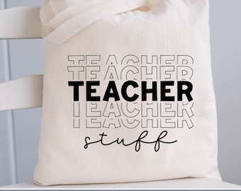 Teacher Stuff SVG | Teacher Tote Bag Svg | Tote Bag Svg | Funny Tote Svg | Book Bag Svg | Teacher Svg | Retro Svg | Teacher Cut Files