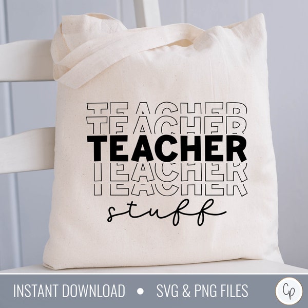 Teacher Stuff SVG | Teacher Tote Bag Svg | Tote Bag Svg | Funny Tote Svg | Book Bag Svg | Teacher Svg | Retro Svg | Teacher Cut Files