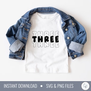 Dritte Geburtstags-Svg | 3. Geburtstags-Svg | Geburtstag SVG | Drei svg | 3. Geburtstag Shirt | Geburtstag Junge | Geburtstag Mädchen