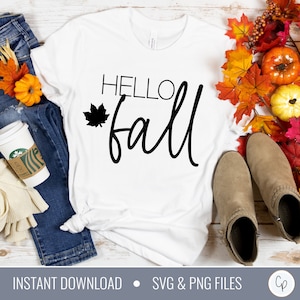 Hello Fall SVG | Fall Leaves Svg | Tote Bag Svg | Fall Svg | Autumn Svg | Pumpkin Svg | Pillow Svg | Fall Shirt Svg | Fall Cut Files