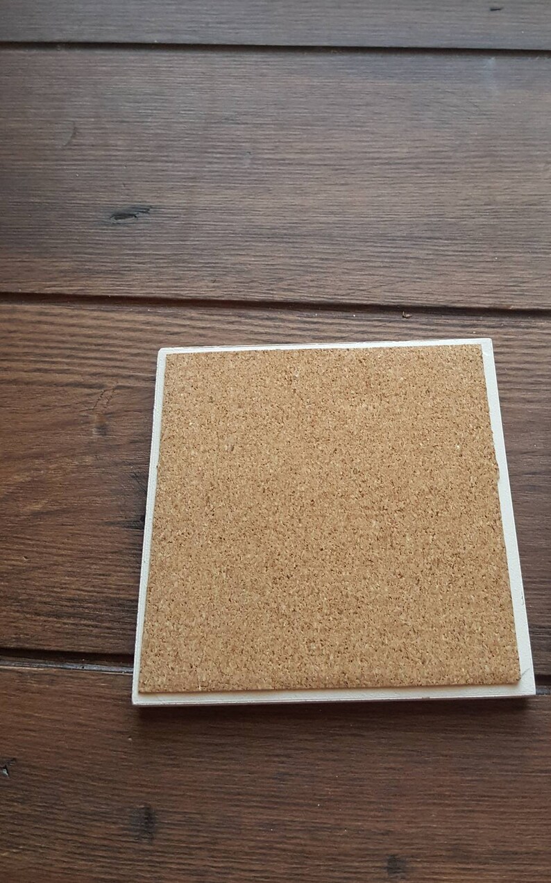 Set of 4 Decorative Tile Coasters With Cork Backing Etsy