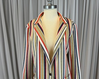 1980's Vintage JcPenny's Vertical Striped Blazer Jacket Size Medium