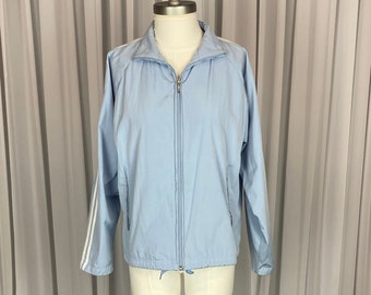 Vintage Women's Powder Blue Windbreaker Size Medium