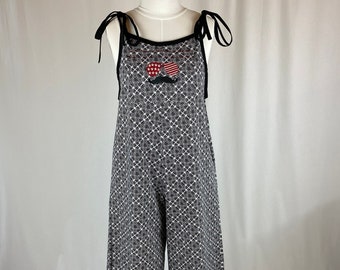 Retro Inspired Embroidered Overalls