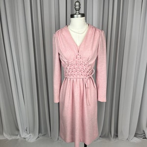 Vintage 1960s Dusty Pink Designer Parnes Feinstein Knit Dress