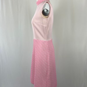 Vintage 1960s 1970s Pastel Pink A Line Sleeveless Dress Size Large 39 Bust Below Knee Length image 6