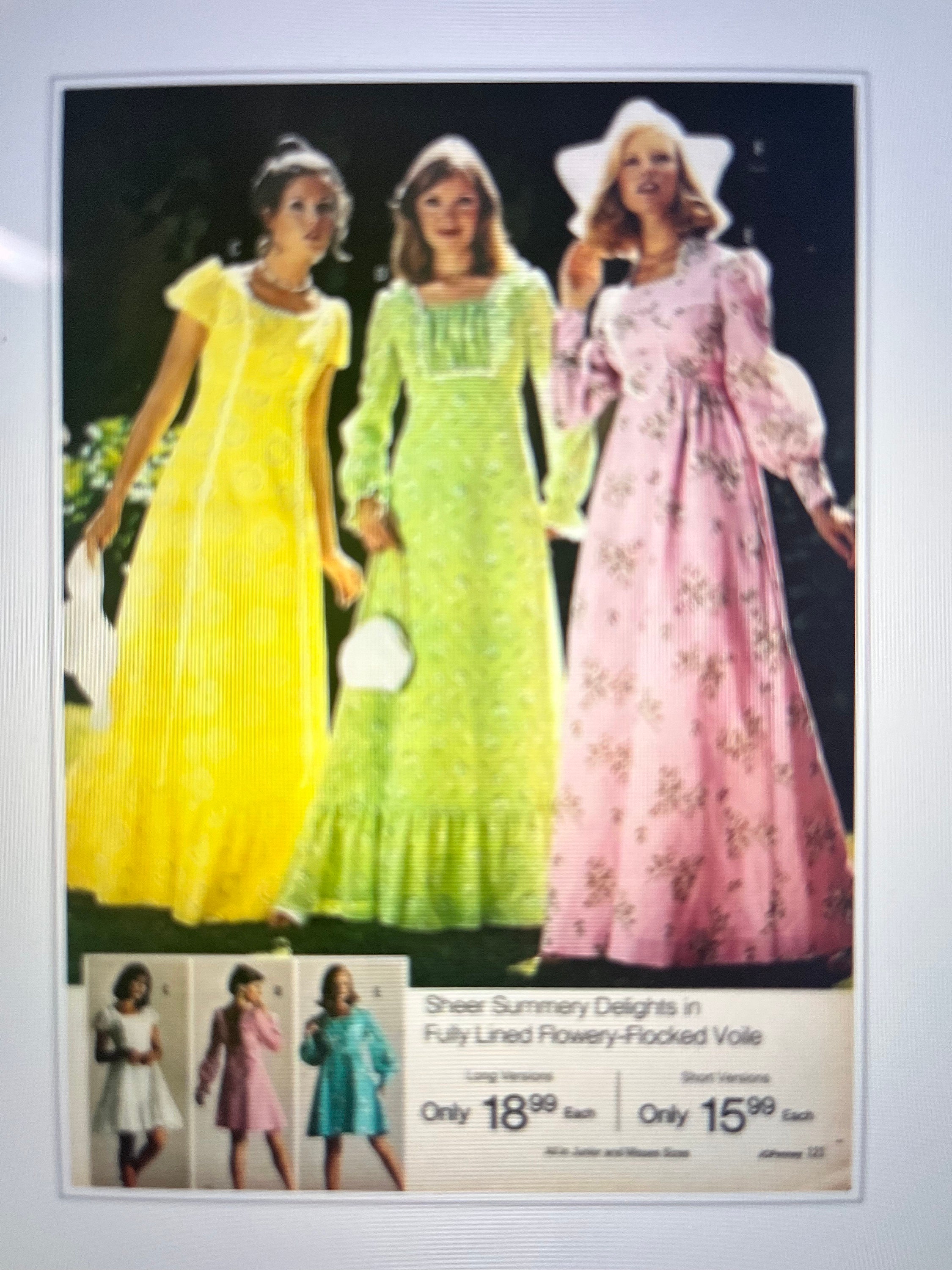 1970s Prairie Pink Floral Maxi Dress, Laura Ashley Look, Jcpenney Catalog,  Cotton Blend -  Canada