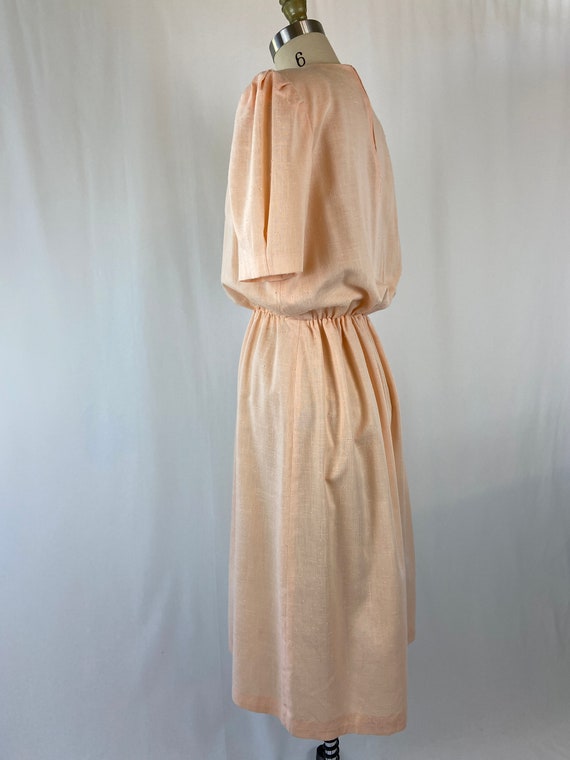 Vintage 1990s Light Peach Ladies Spring Summer Dr… - image 6