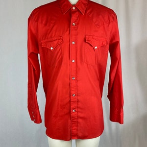 Vintage Rio Grande Western Square Dancing Men&#39;s Red Shirt L XL